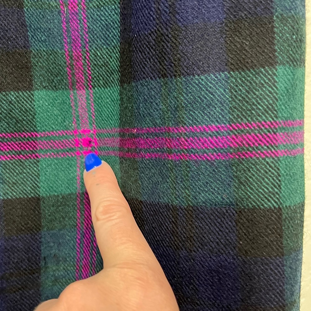 Vintage Scottish Wool Tartan Wrap Kilt Plaid Maxi Skirt with Buckle Detail - Picture 5 of 16